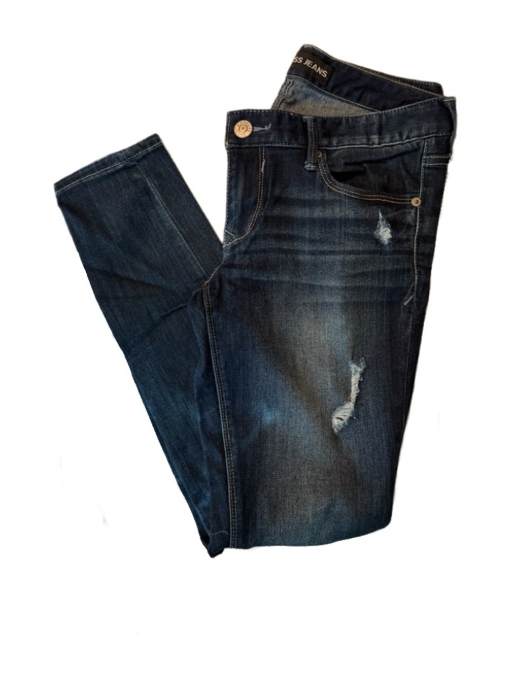 Women's Express Stella Low rise Skinny Jeans with Distressed Detail